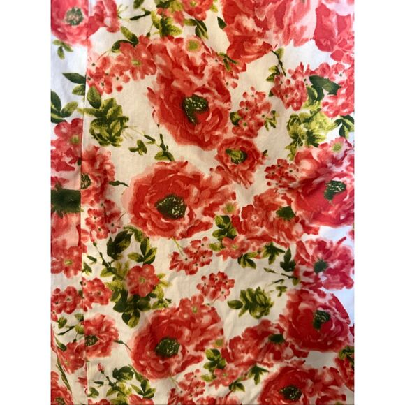 Talbots Size 14W Sleeveless Cotton Floral Sheath Dress Modest Summer Tea Preppy - Picture 11 of 12